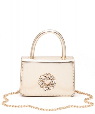 Metallic Petite Top Handle Clutch Bag 55-203 GOLD